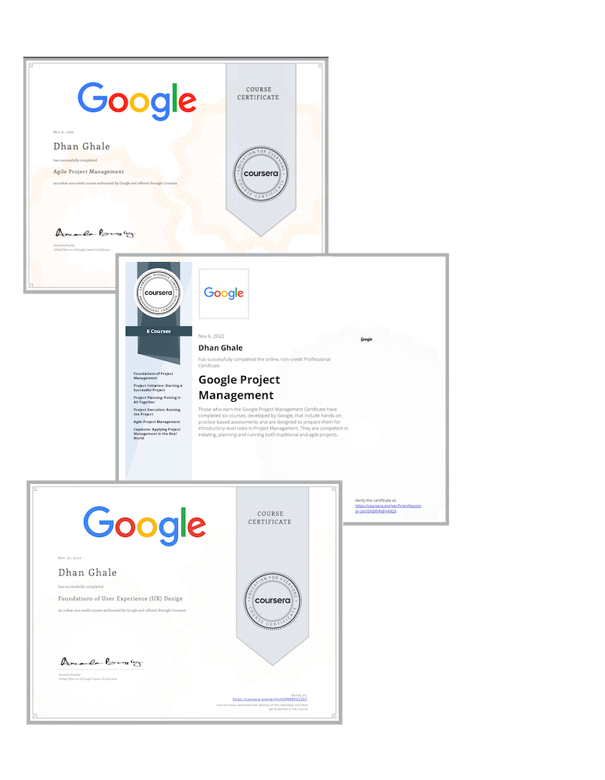 Google certificates earned by the Web House Nepal team